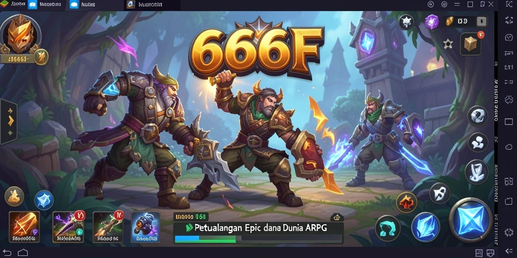 Tampilan gameplay ARPG yang seru dan mendebarkan di 666F.